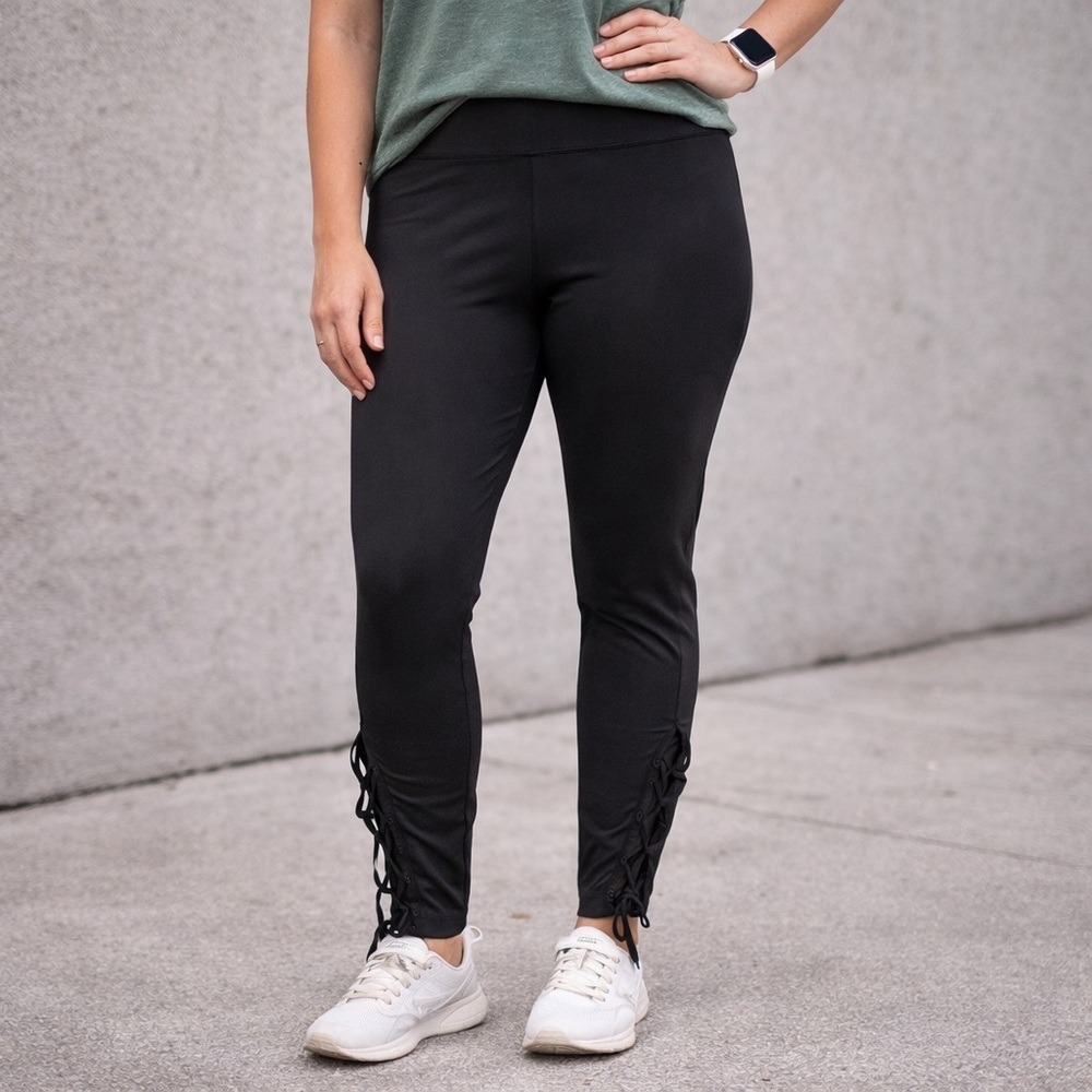 Leggings Pants Women Yoga Solid Size 28 - 34 Waist Medium Black New NWT Athletic